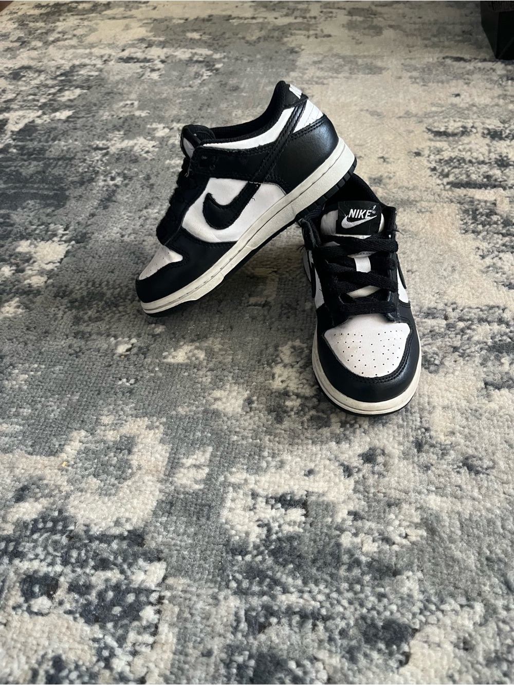 Nike Kids Black and White Low-Top Sneakers
